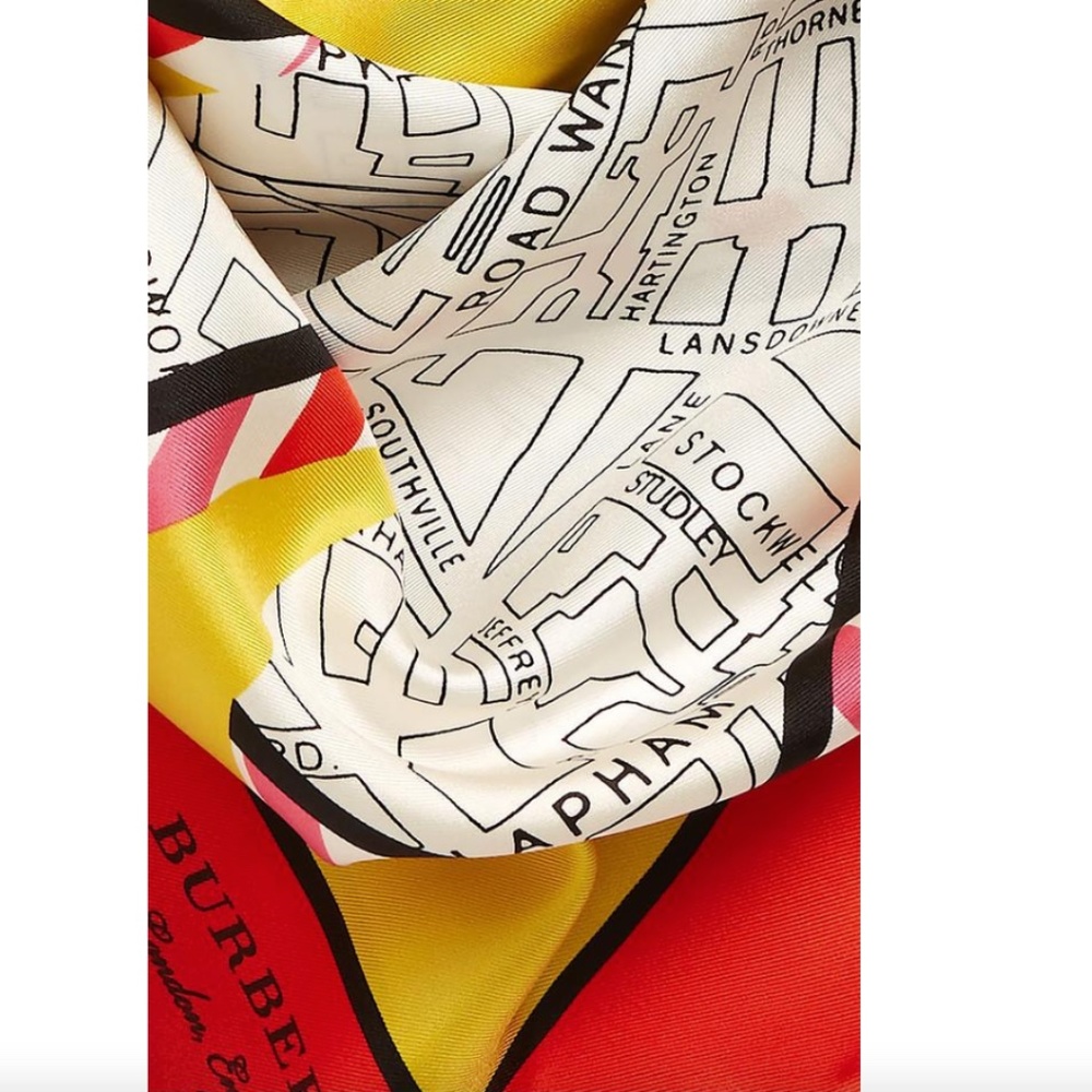 Burberry Multi with Tag Silk London Square Scarf/Wrap - Picture 4 of 9